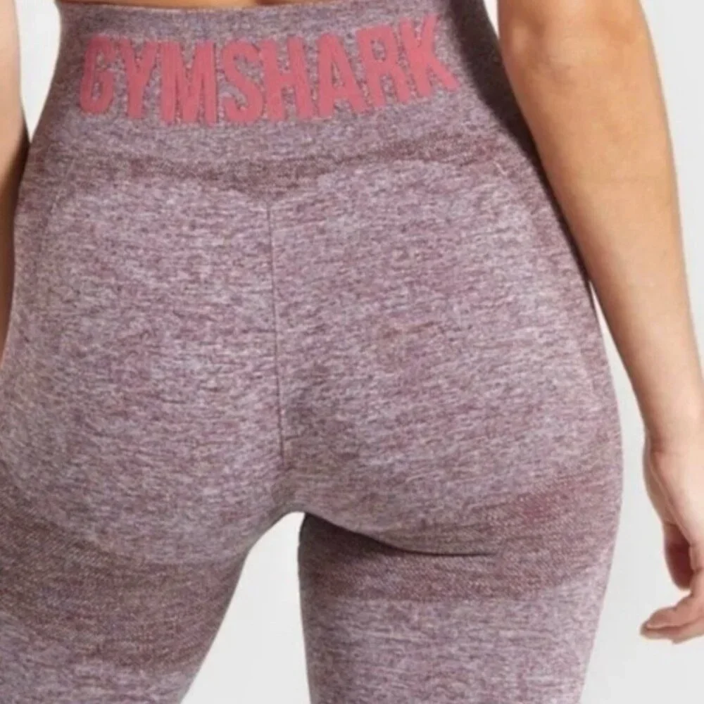 GYMSHARK High Waisted Flex Leggings Berry Rose Sz S/M Sculpting Yoga Athleisure - Picture 2 of 8